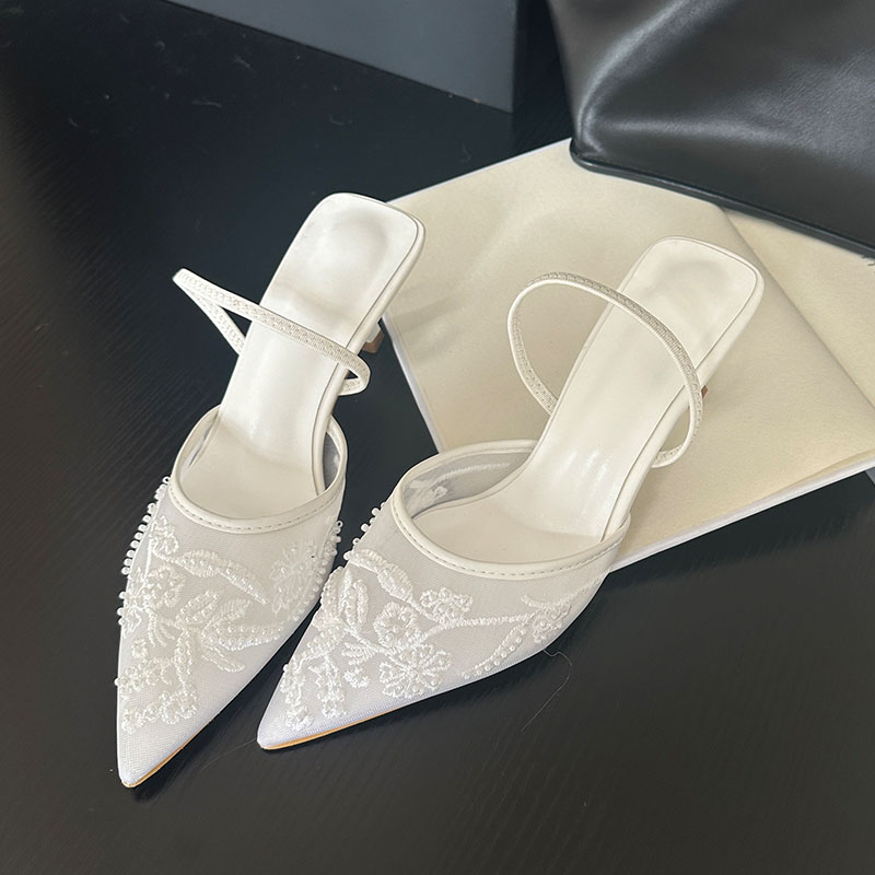 Women Shoes Brand - Eleganckie sandały slingback damskie na cienkim
