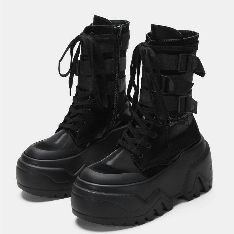 Women Shoes Size Chart - Modne damskie botki motocyklowe na grubej