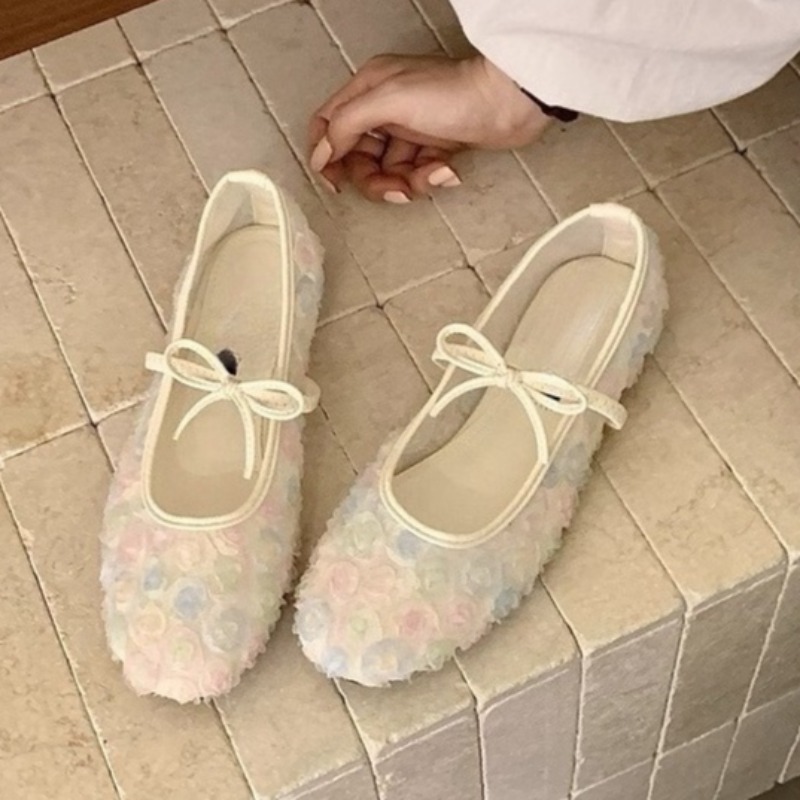 Women'S Shoes Large - Delikatne Nowe Chińskie Różane Siateczkowe Baleriny