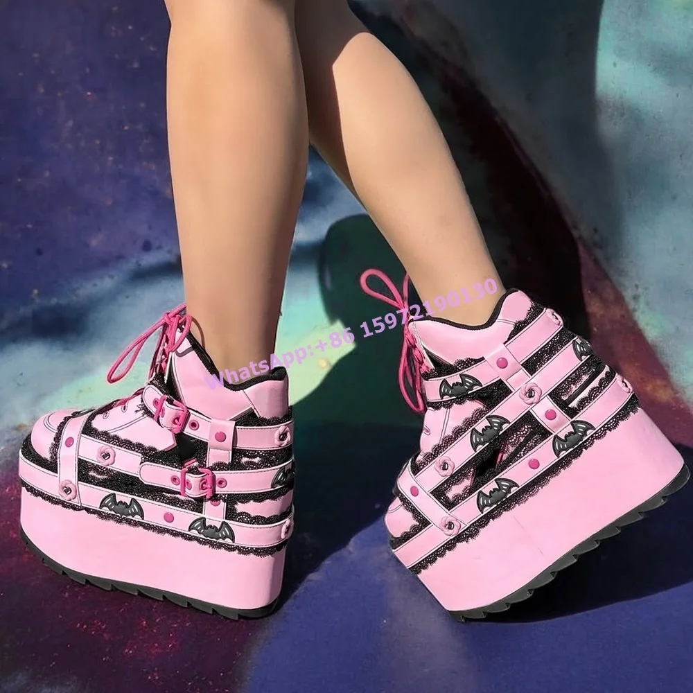 Koronkowe Czarne Różowe Paski  – Women Shoes Size Chart recenzja i cena