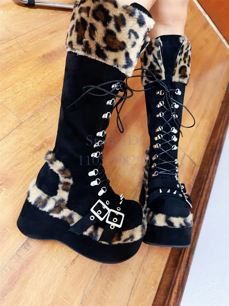 Leopard Fur Knee-high Boots So – Women Shoes Size Chart recenzja i cena
